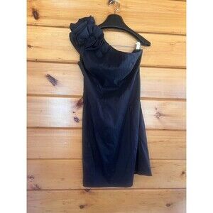 SL Fashions Womens Stretchy Formal Party Dress One Shoulder Black Size 14
